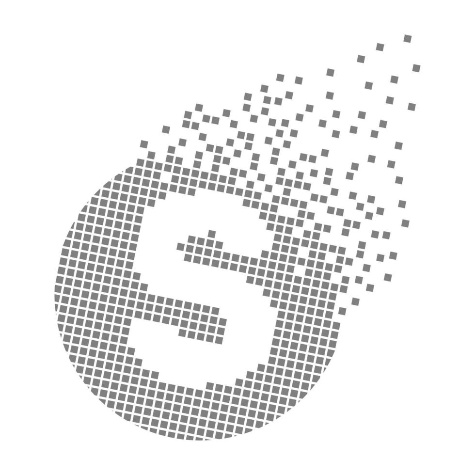 Round letter S fast pixel dots. Pixel art with letter S. vector