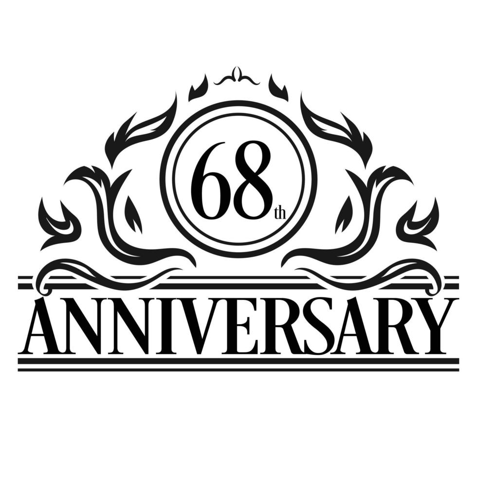 Luxury Anniversary Logo. Vintage vector illustration