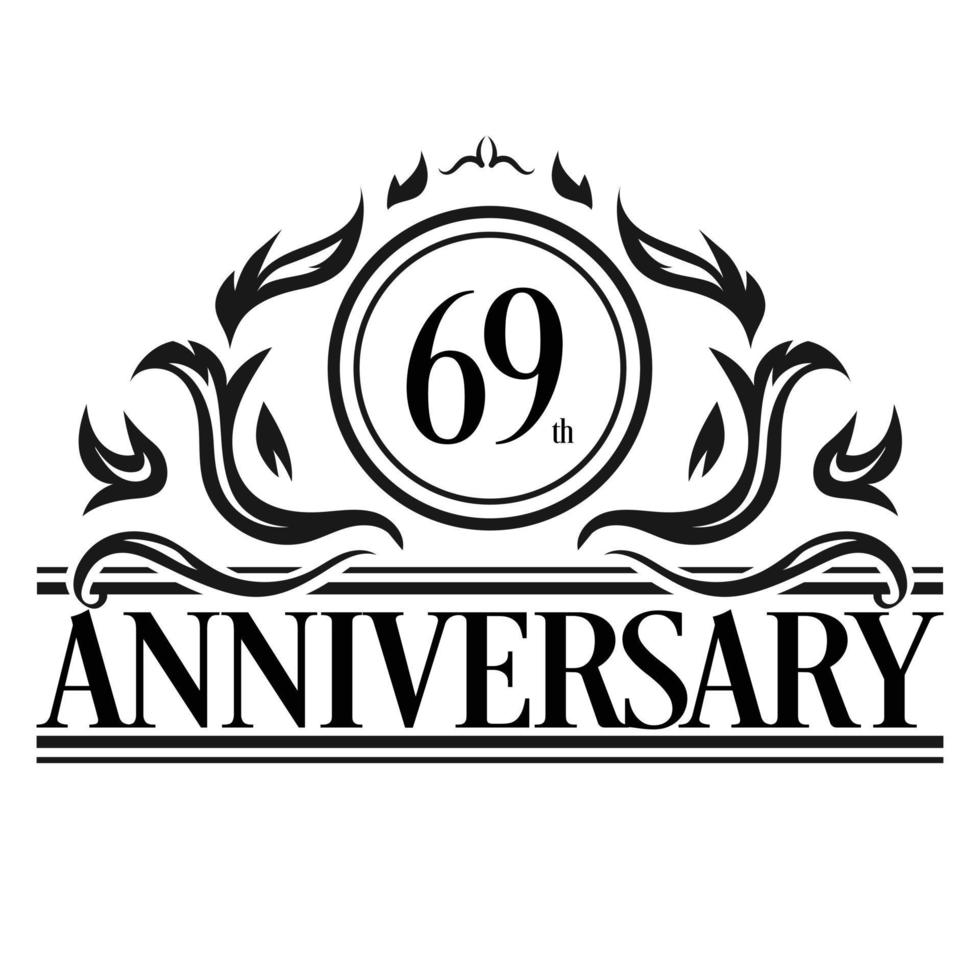 Luxury Anniversary Logo. Vintage vector illustration