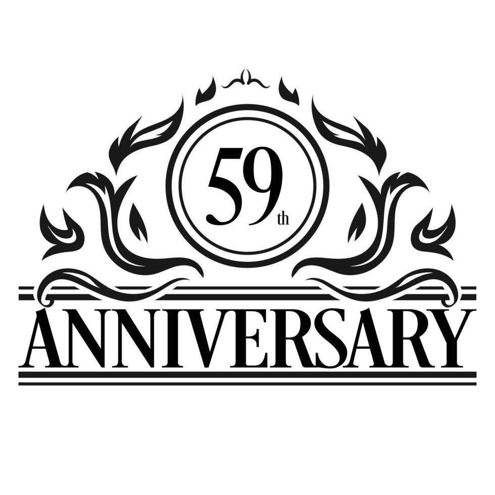 Luxury Anniversary Logo. Vintage vector illustration