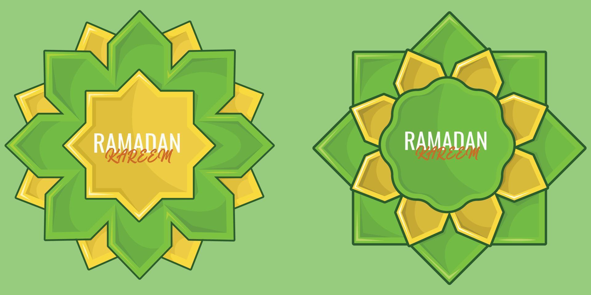 Ramadan Kareem Badge Vector Collection Set