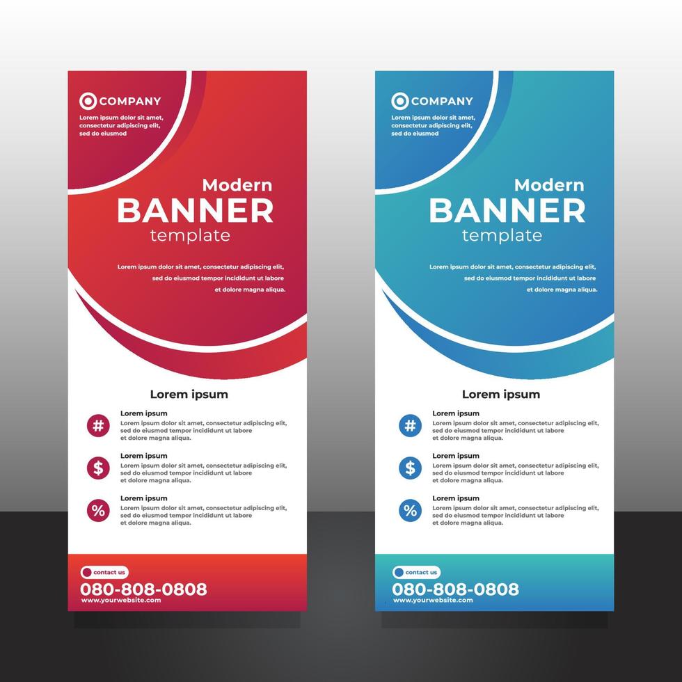 Modern business standing banner template vector