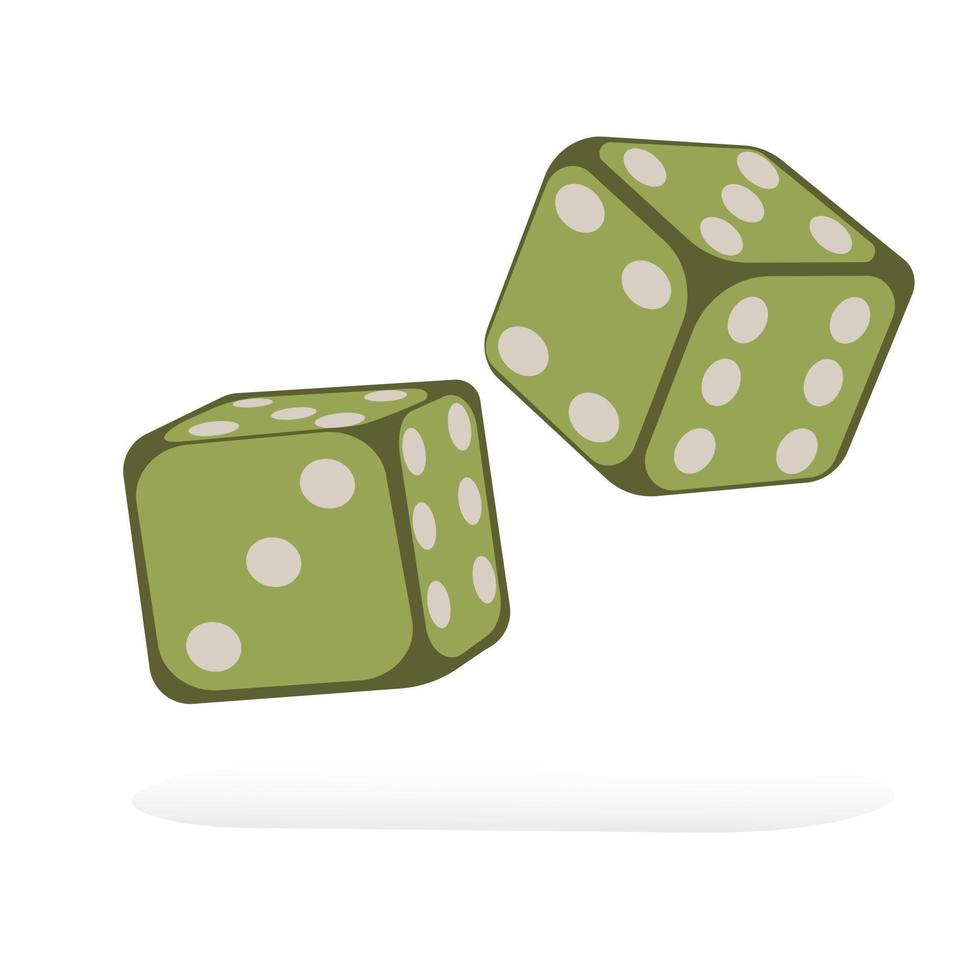 Dice, two cubes for gambling or divination vector