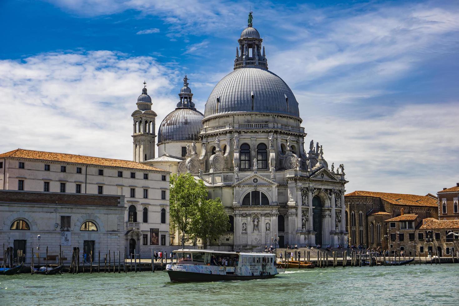 Venice, Italy, 2019 - View at Basilica di Santa Maria della Salute in Venice, Italy. It  is a Roman Catholic church consecrated at 1681. photo