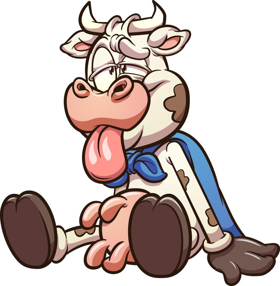 Sitting Super Cow vector