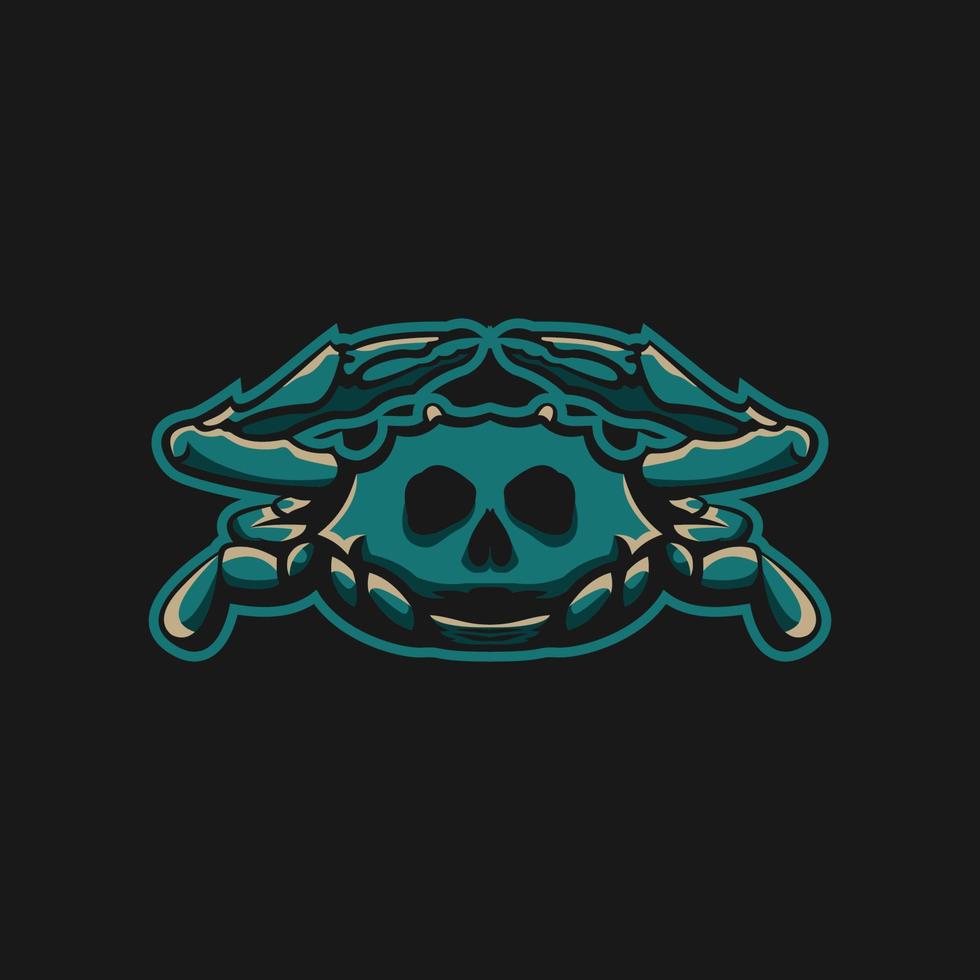 mascota de cangrejo con cara de calavera para el logo de esport vector