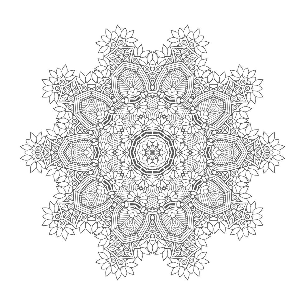 vector de mandala de arte de línea elegante para diseño