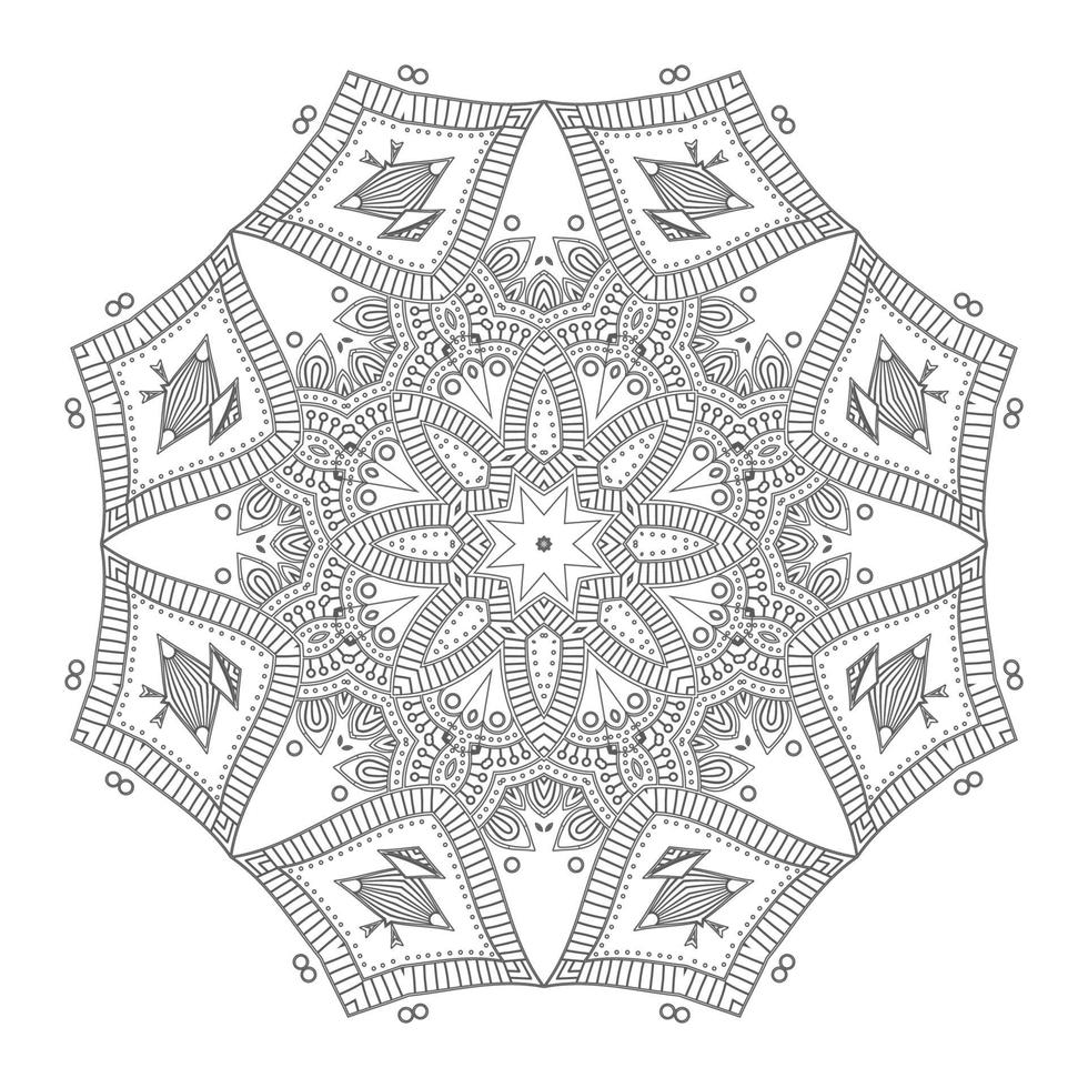 hermoso vector de mandala de arte de línea para el diseño