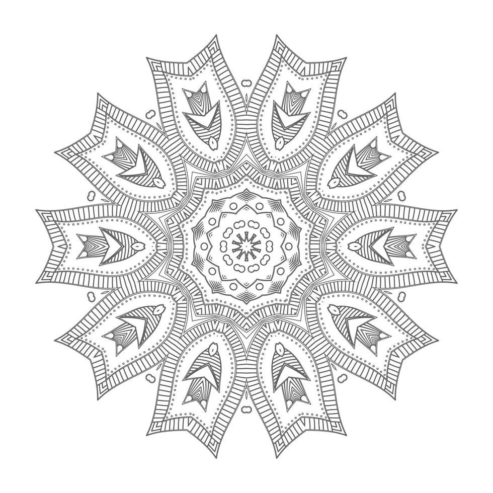 hermoso diseño de mandala de arte lineal vector