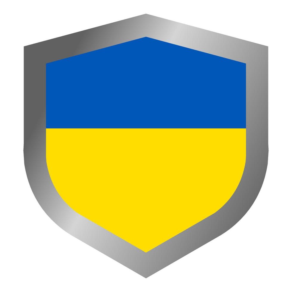 Ukraine flag shield vector