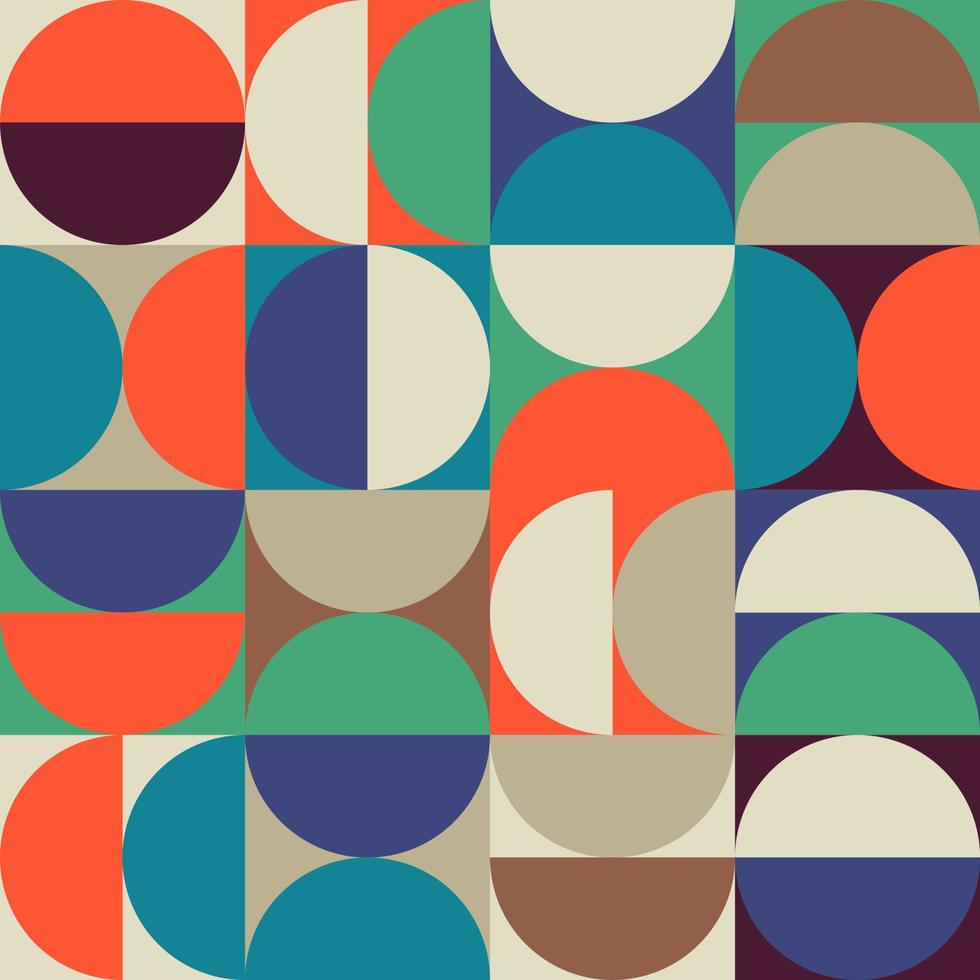 Semi Circle Mid Century Abstract Shapes vector