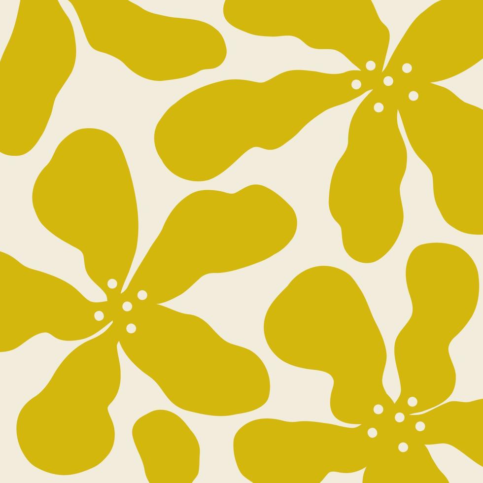 Minimalist Yellow Flower Power Hippie Art vector