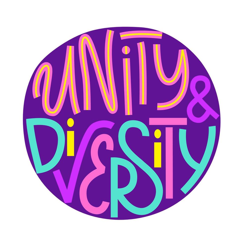 Unity and diversity inspirational quote vector