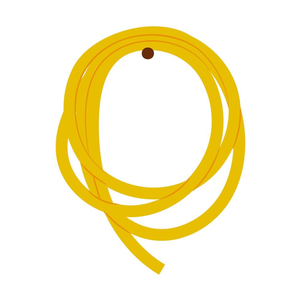 A twisted yellow watering hose hangs from a nail. Gardening. Cartoon Flat style.Isolated on a white background. vector