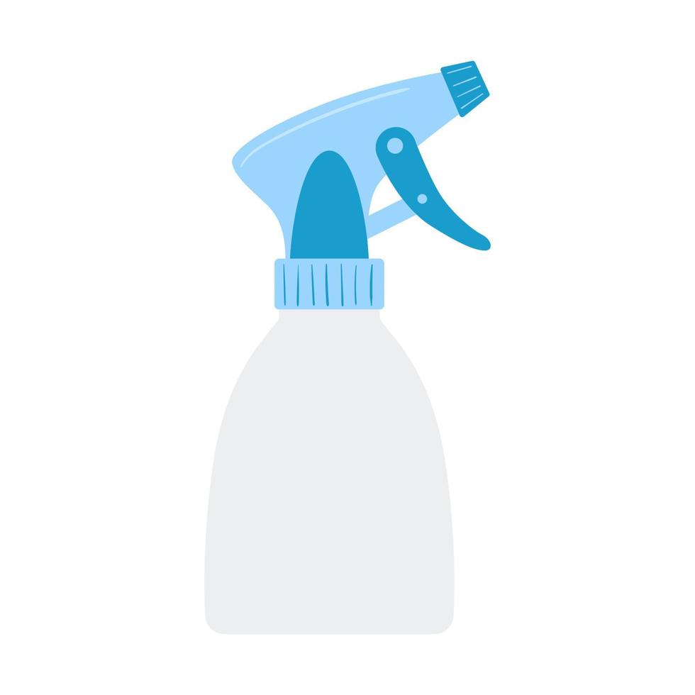 botella de spray de agua con un recipiente. pistola rociadora. jardinería, cuidado de plantas. estilo plano de dibujos animados aislado en un fondo blanco. vector