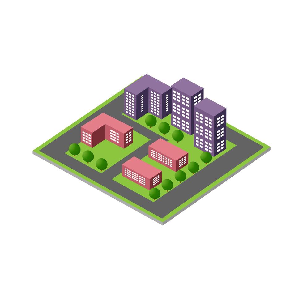 Isometric 3D module block vector
