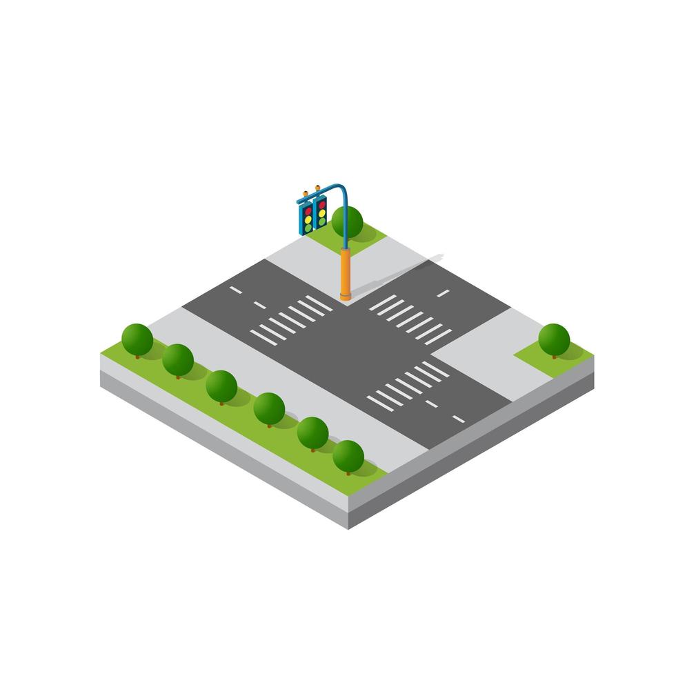 Isometric 3d module district vector