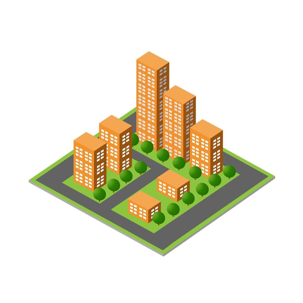 Isometric 3D module block vector