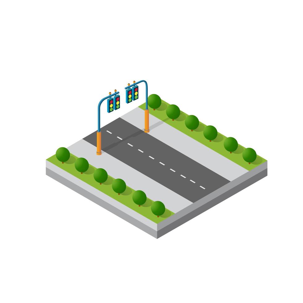 Isometric 3d module district vector