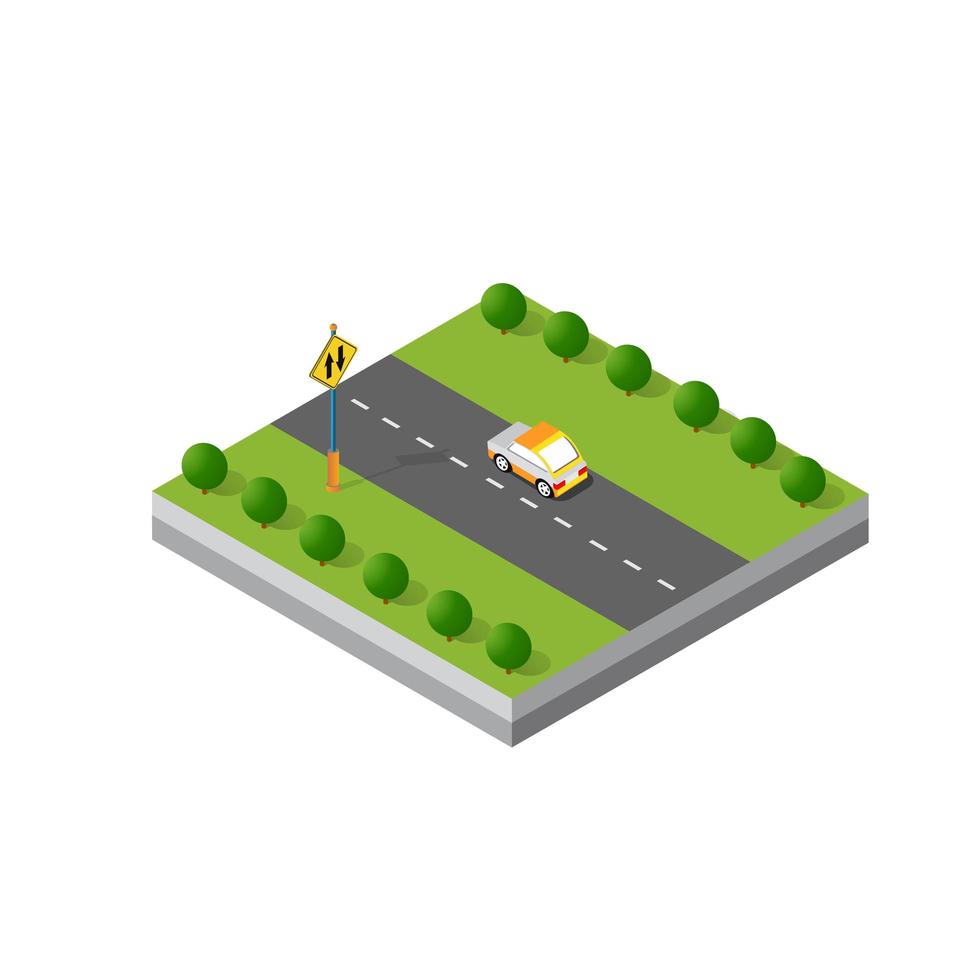 Isometric 3d module block district vector