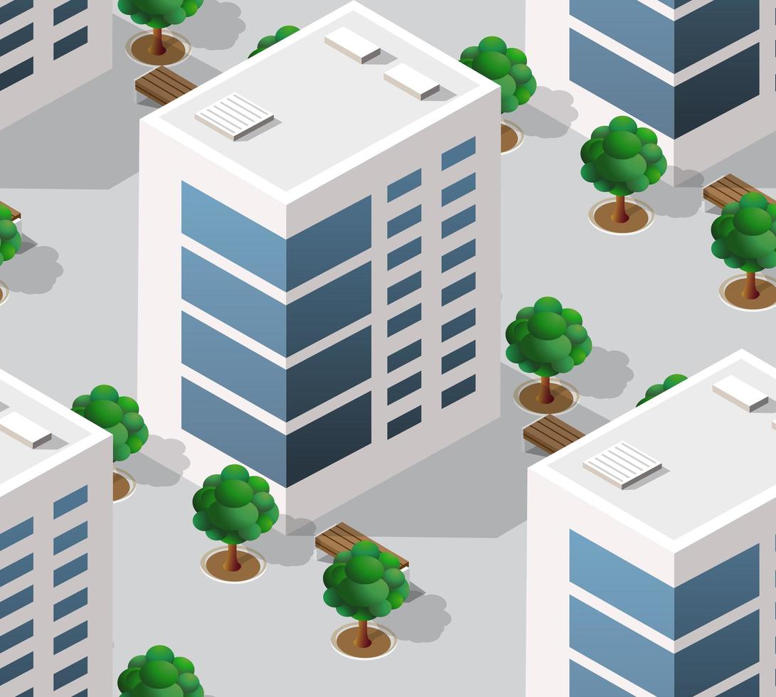Ilustración 3d patrón repetitivo urbano sin costuras para el diseño vector