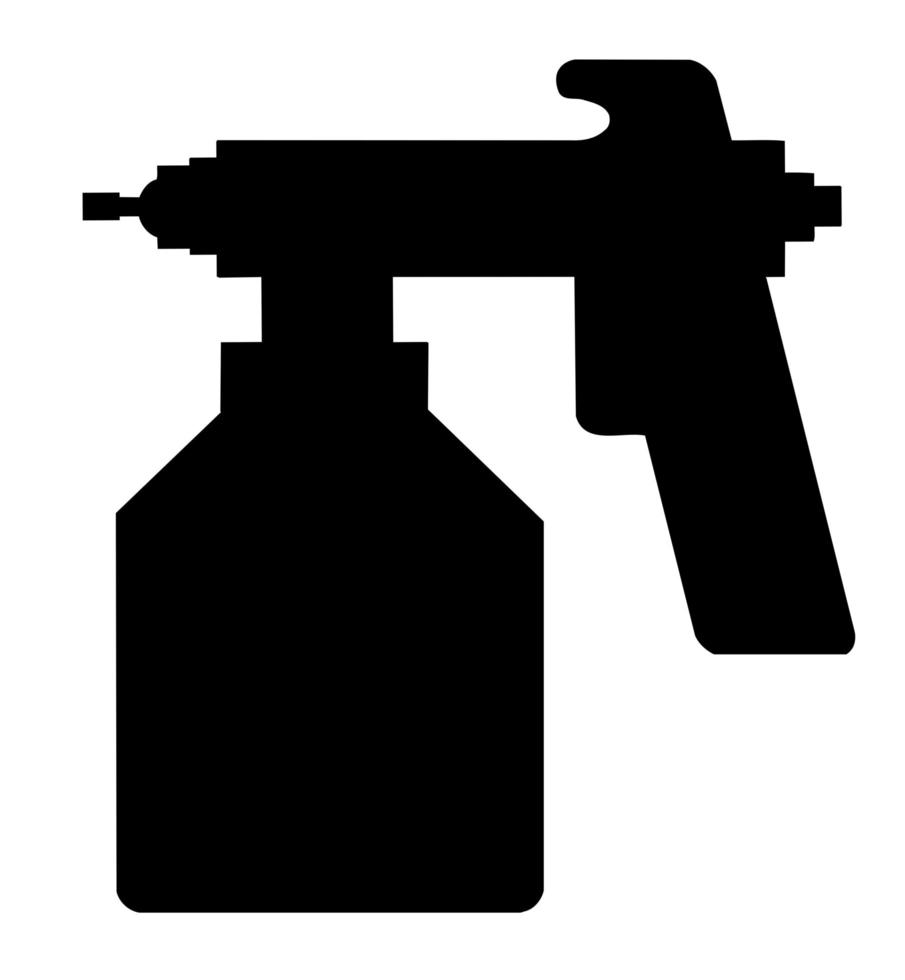 Icono de herramienta de construcción de silueta única de rociador de pistola para diseño vector