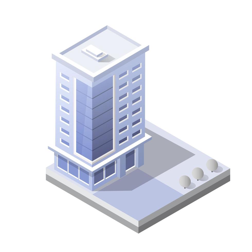 Cityscape design elements with isometric building city map for creating vector