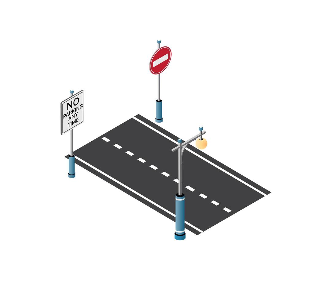 The road streetlight traffic vector