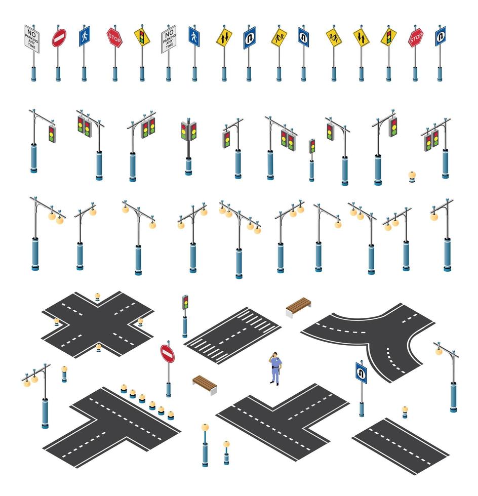 el tráfico de las farolas vector