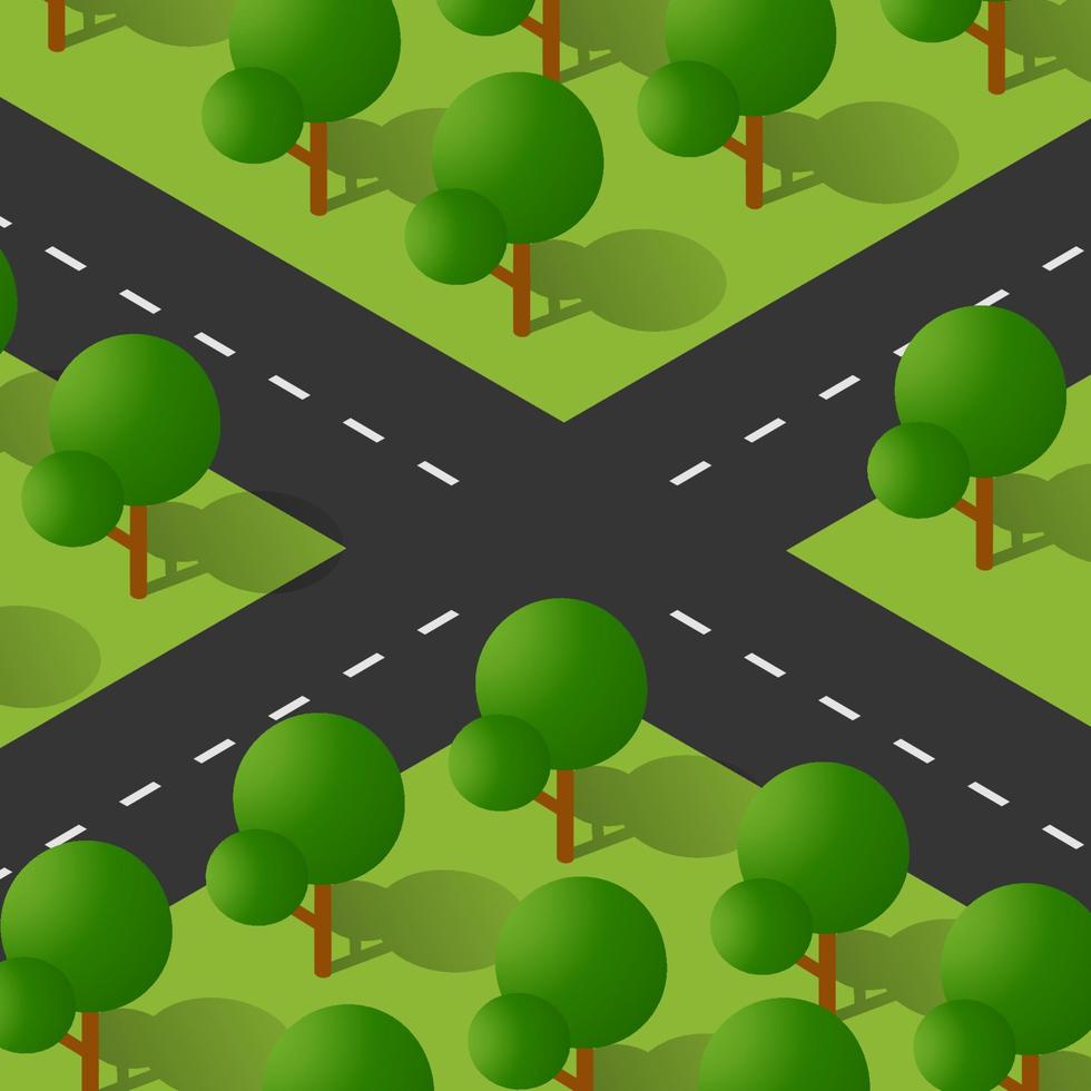 Garden park Isometric forestry landscape green view vector