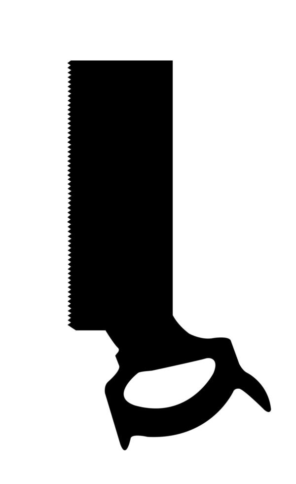 Hacksaw saw single silhouette construction tool icon for design vector