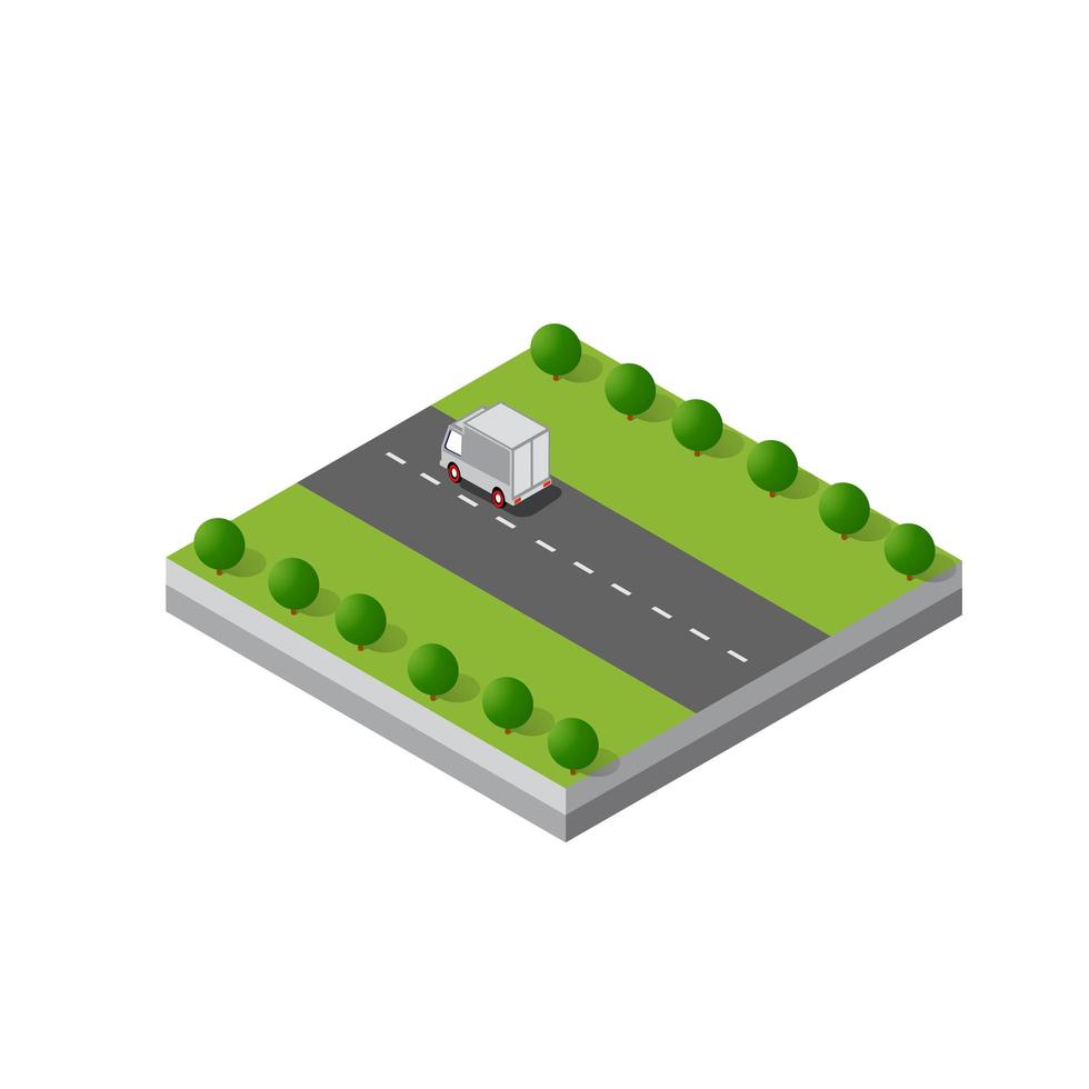 Isometric 3d module district vector