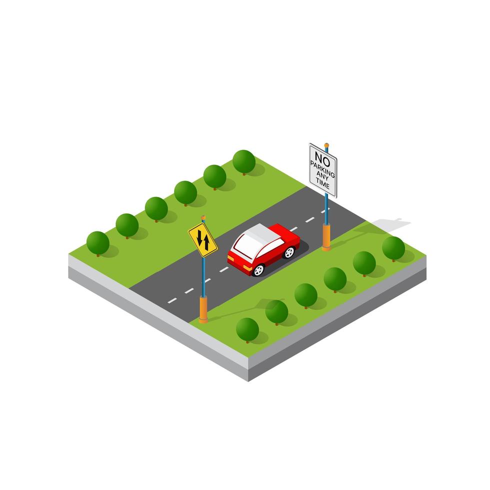 Isometric 3d module district vector