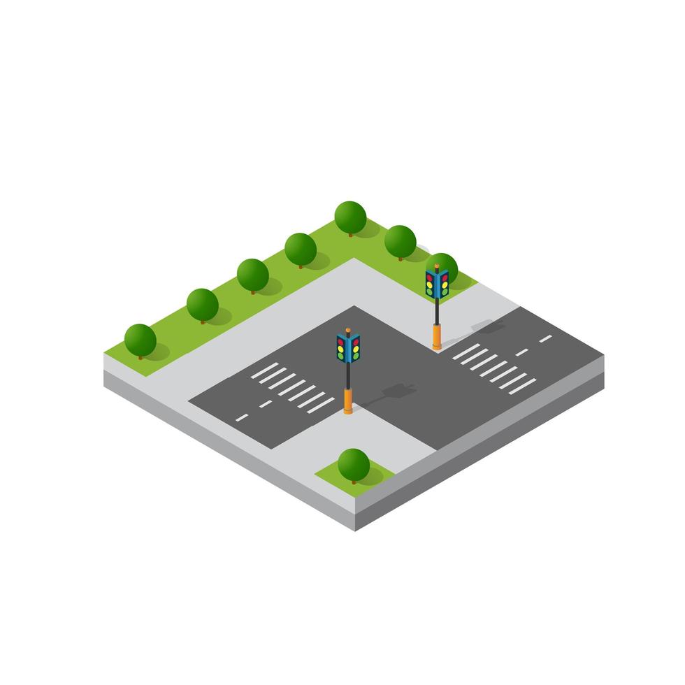 Isometric 3d module district vector