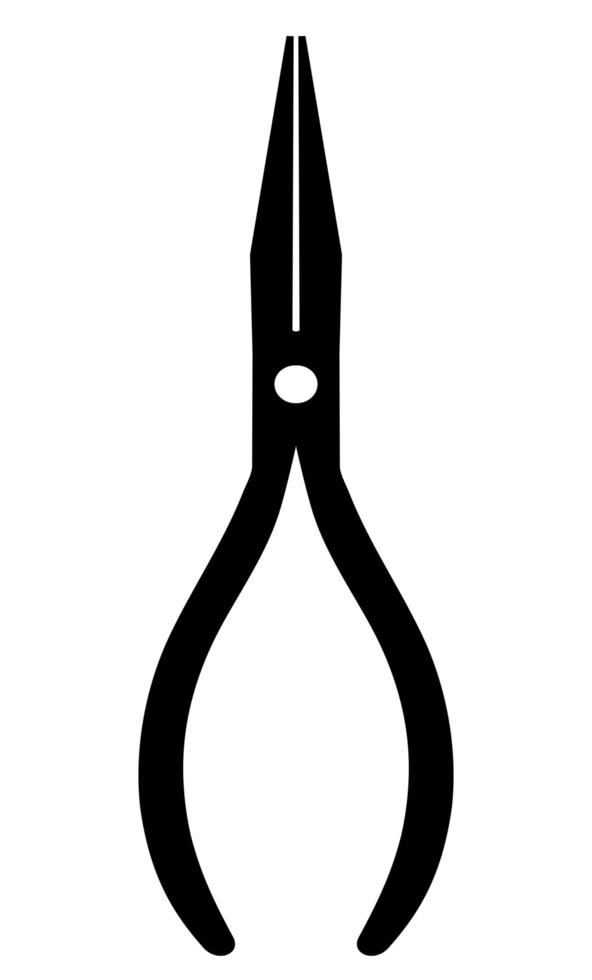 Pliers single silhouette construction tool icon for design vector