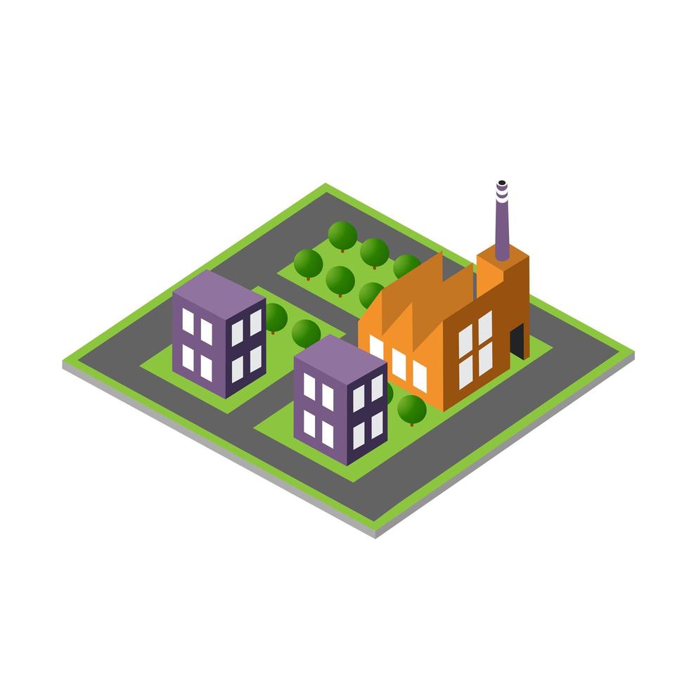 Isometric 3D module block vector