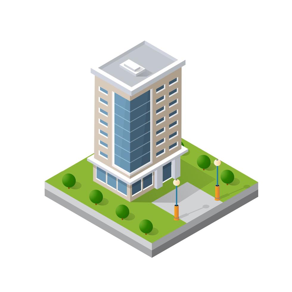 Isometric 3D module block vector