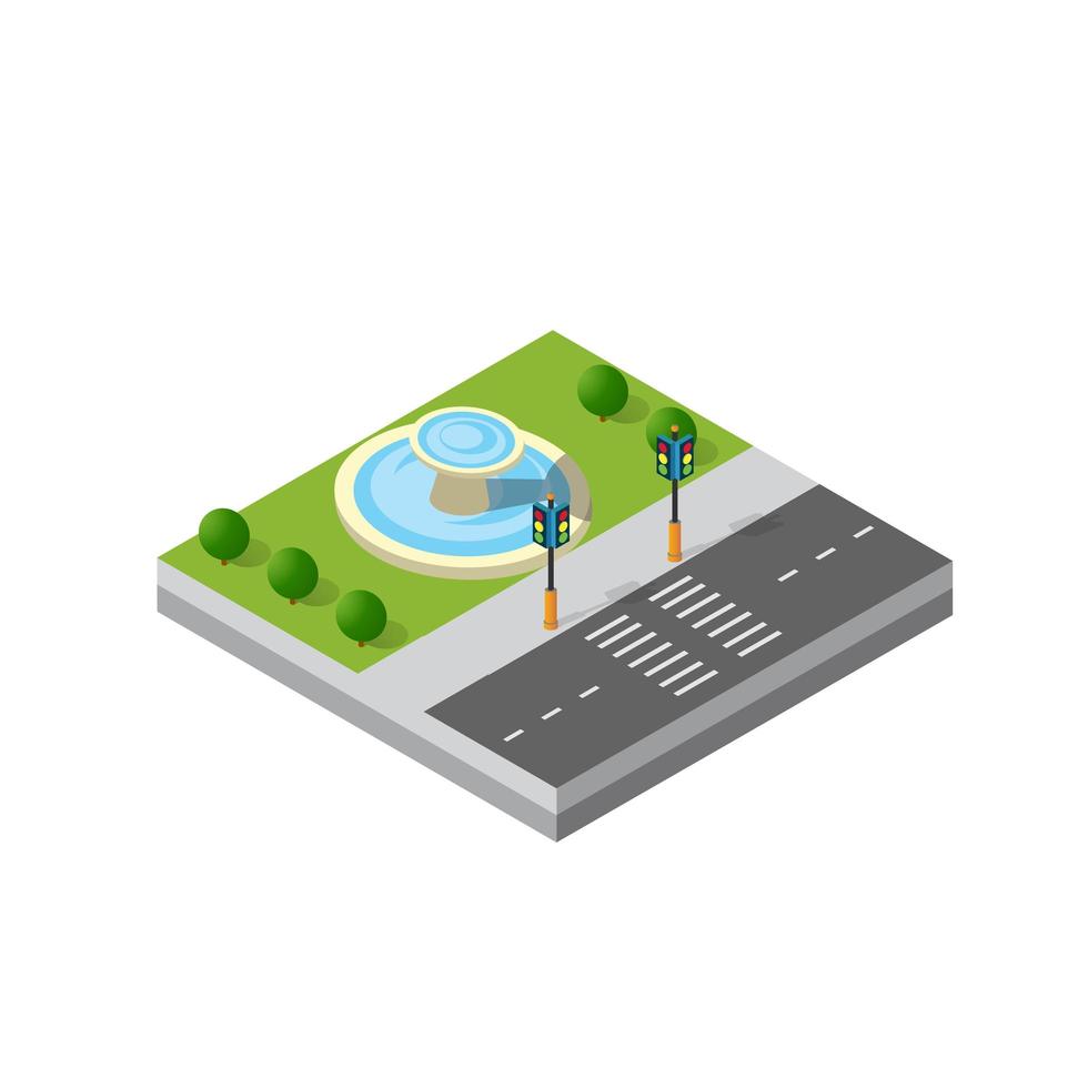 Isometric 3d module district vector