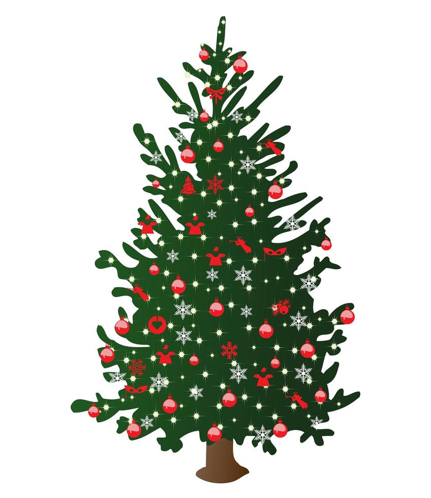 Winter Christmas snowy tree icon in country forest vector