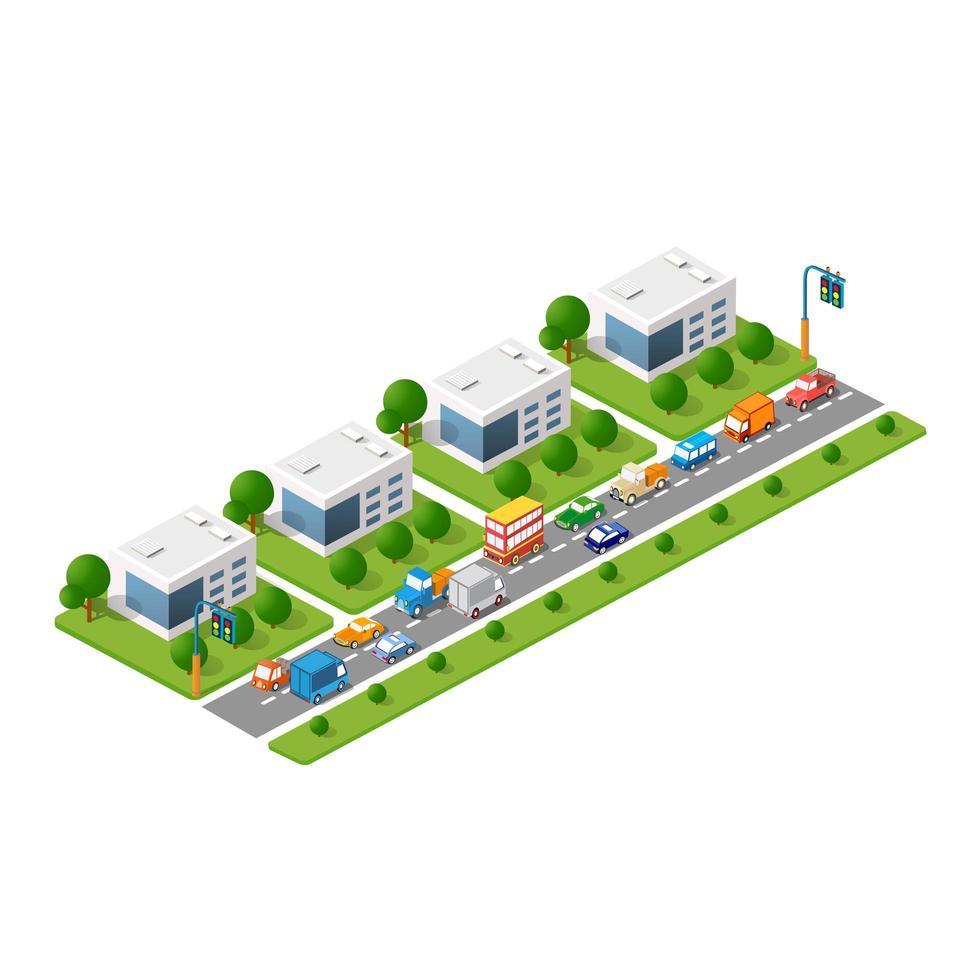 Isometric 3D module block vector