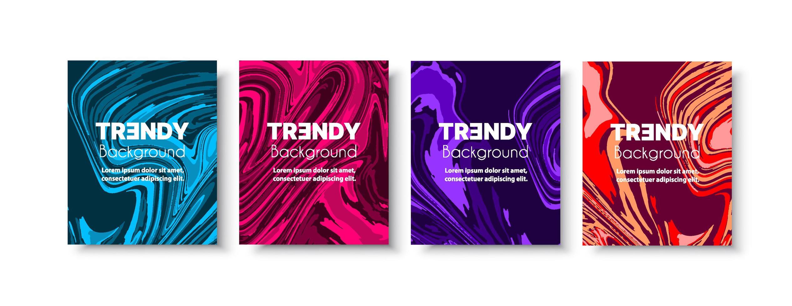 Set background style decorative abstract flowing vector