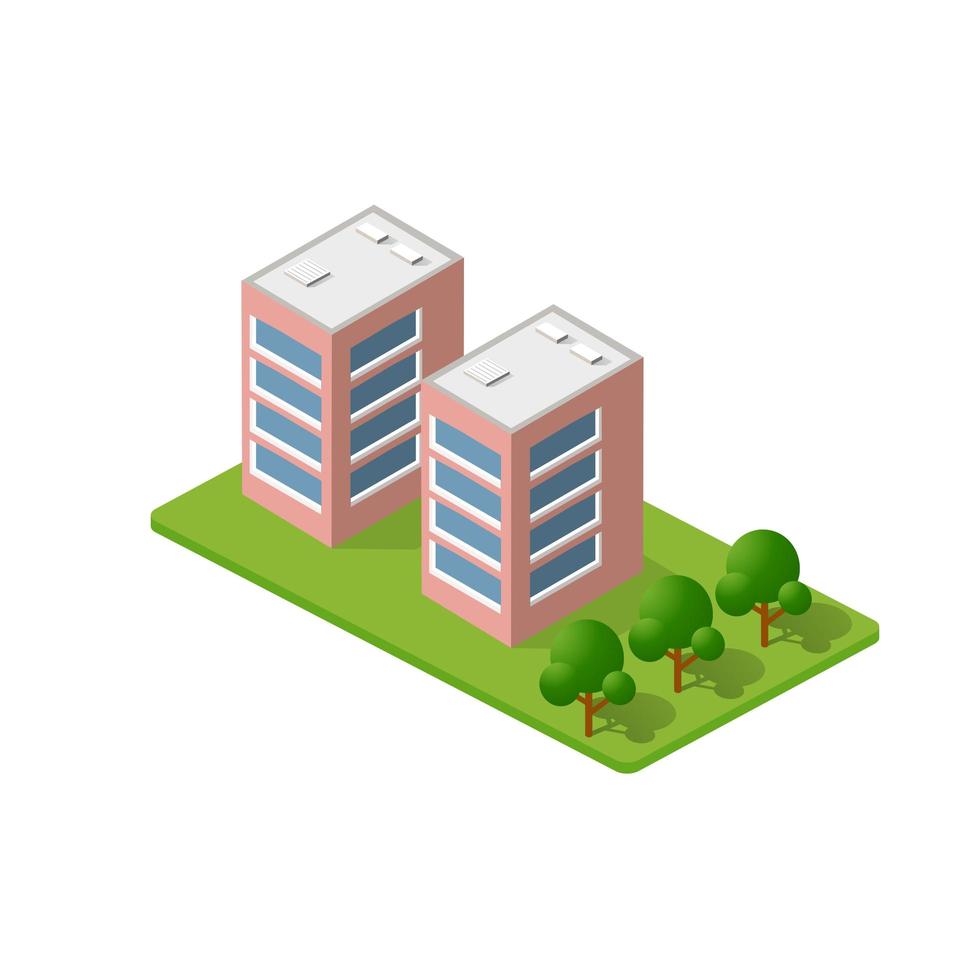 Isometric 3D module block vector