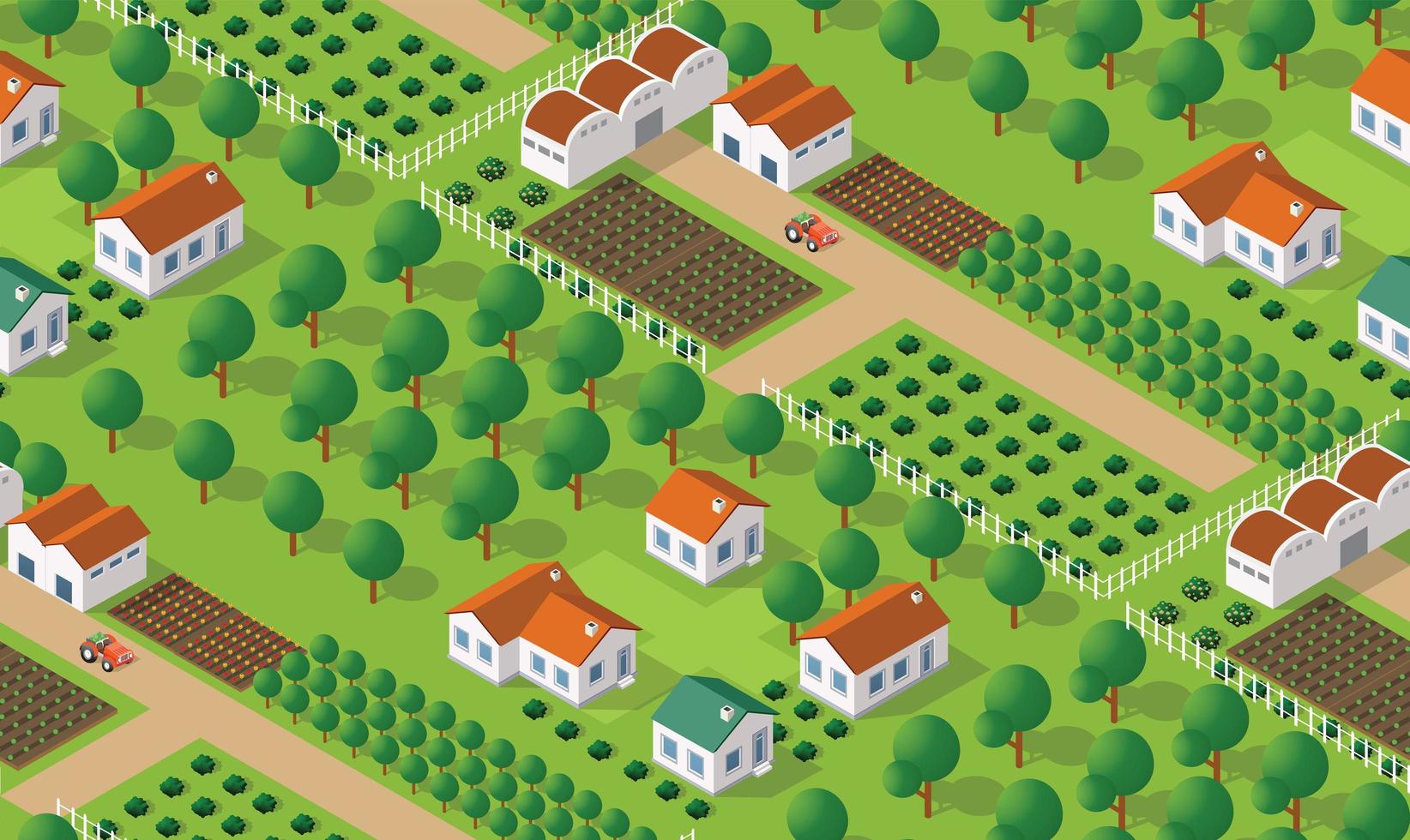 Isometrics village seamless vector