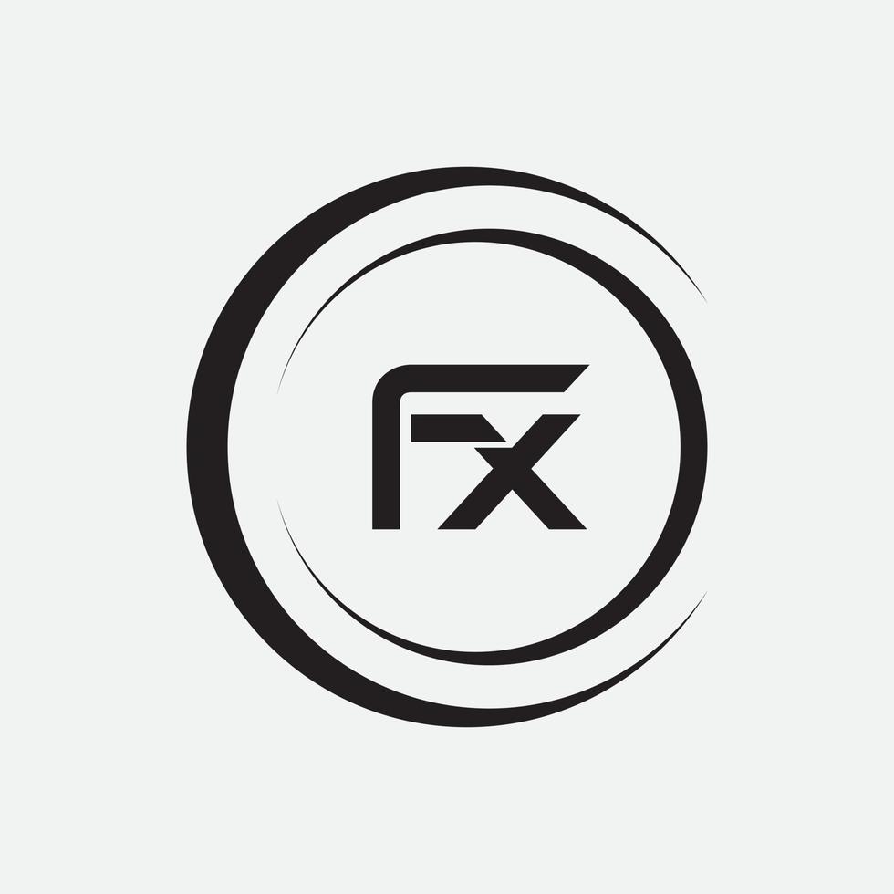 diseño de logotipo de letra fx vector