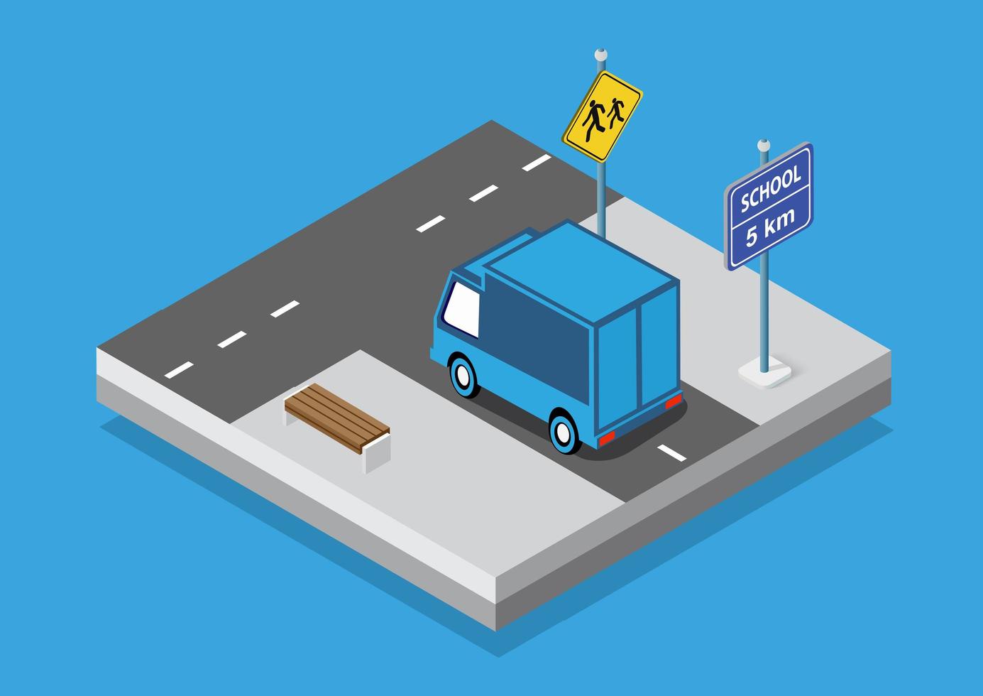 Isometric set cars and trucks transport infrastructure of the town vector