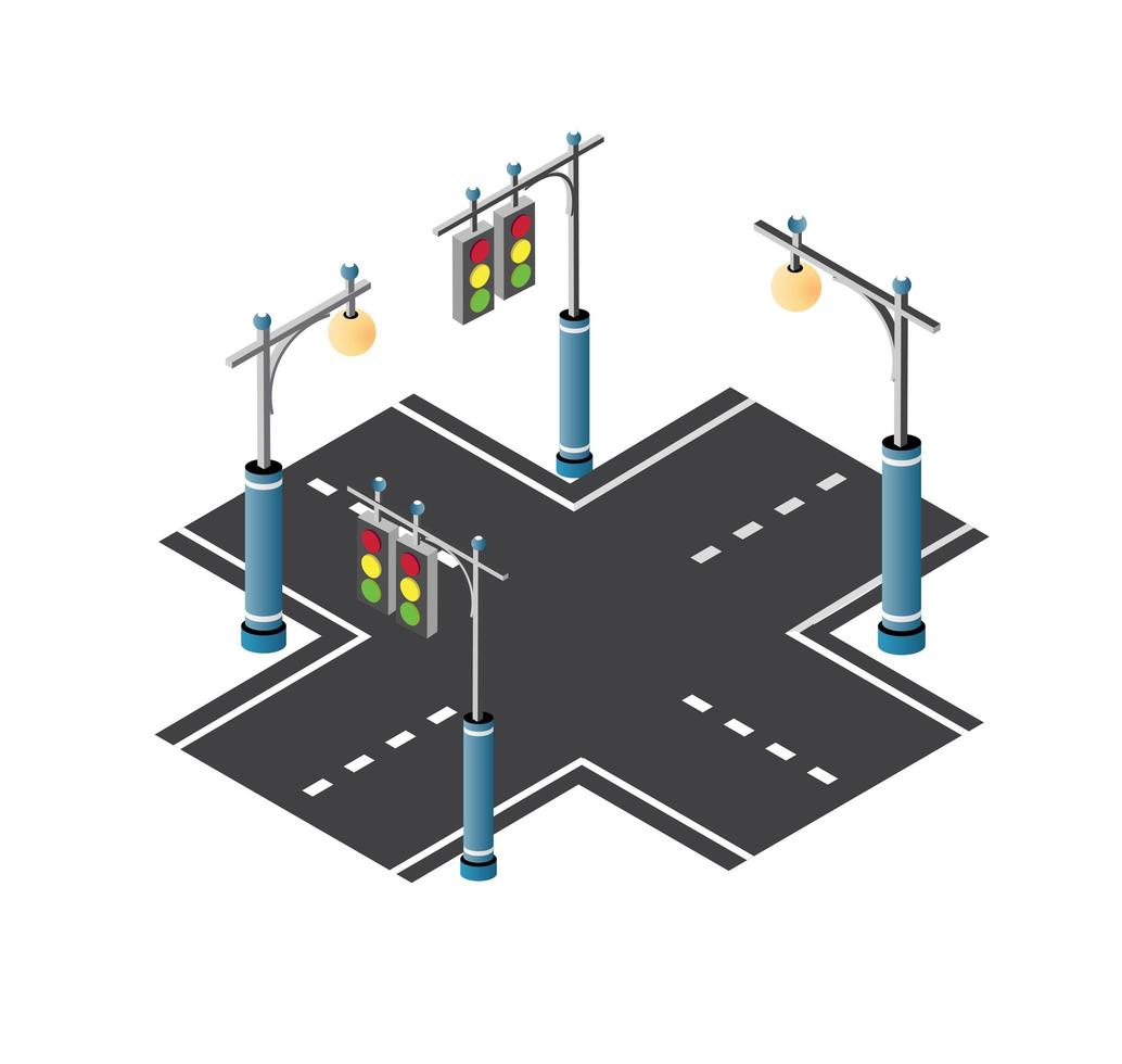 The road streetlight traffic vector