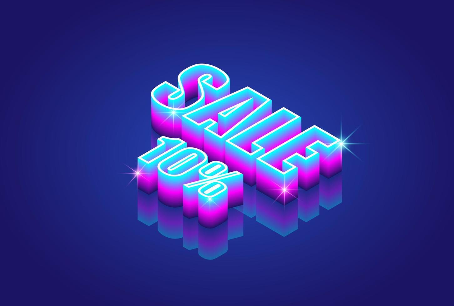 3d text effect style, percentage sale, free vector
