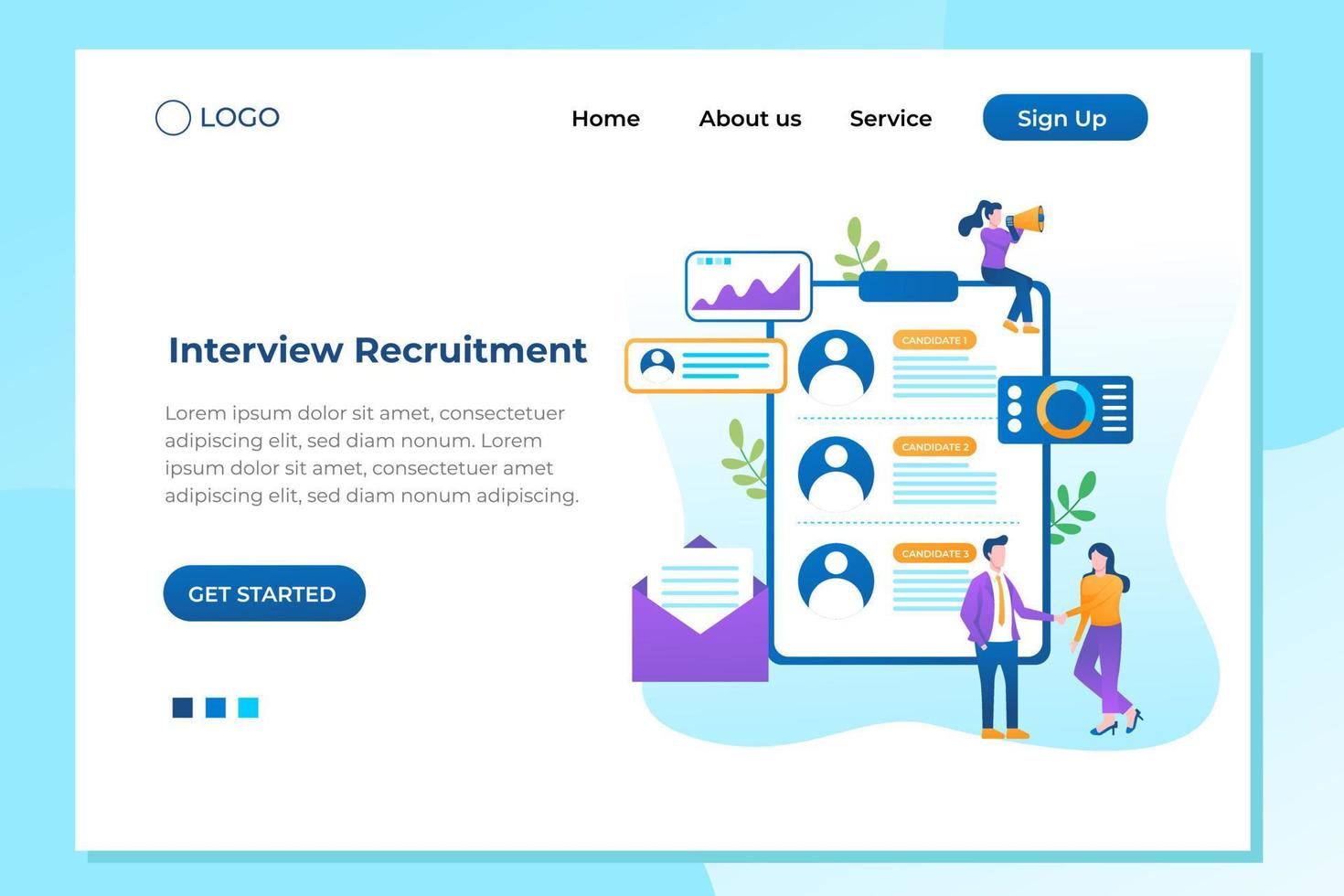 Social presentation for employment. Infographic for recruiting. Web recruit resources, choice, research or fill form for selection. Application for employee hiring. flat isometric vector illustration