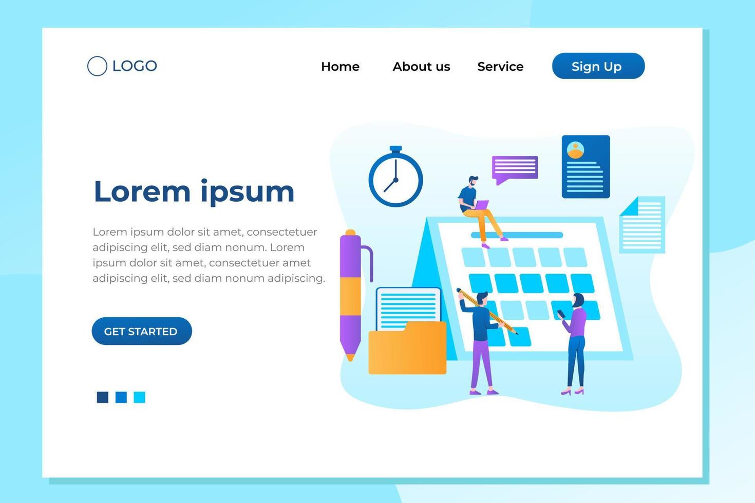 Unique modern flat design concept of Time Management for website and mobile website. Easy to edit and customize. Vector Illustration