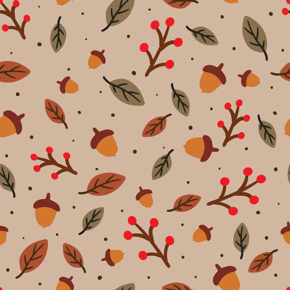 seamless pattern hand drawing cartoon leaves. autumn background for fabric print, textile, gift wrap paper vector